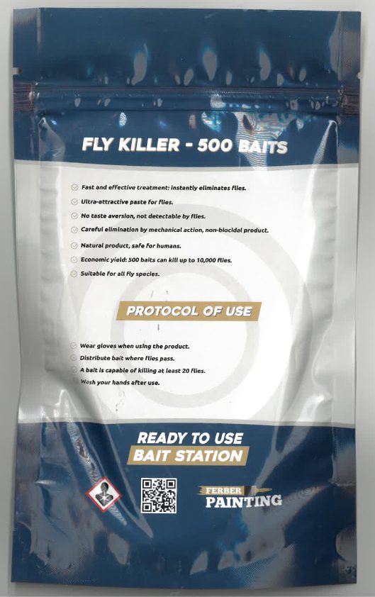 Fly killer - 500 baits Ferber Painting : photo 2 sur 2 du produit rappelé le 03/06/2024