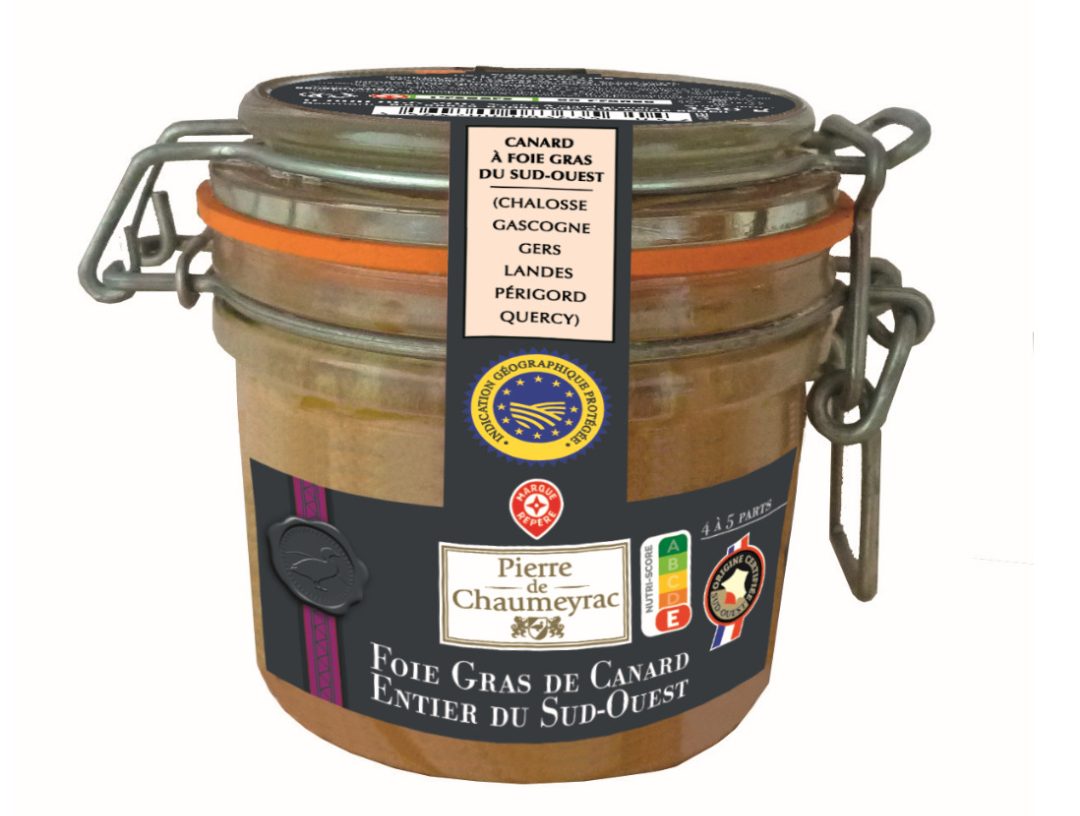 Foie gras de canard entier bocal 180g Pierre de Chaumeyrac : photo du produit rappelé le 22/02/2023