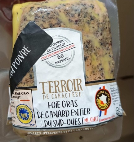 Foie gras entier de canard 250g Terroir de Caractère : photo 2 sur 2 du produit rappelé le 10/12/2024