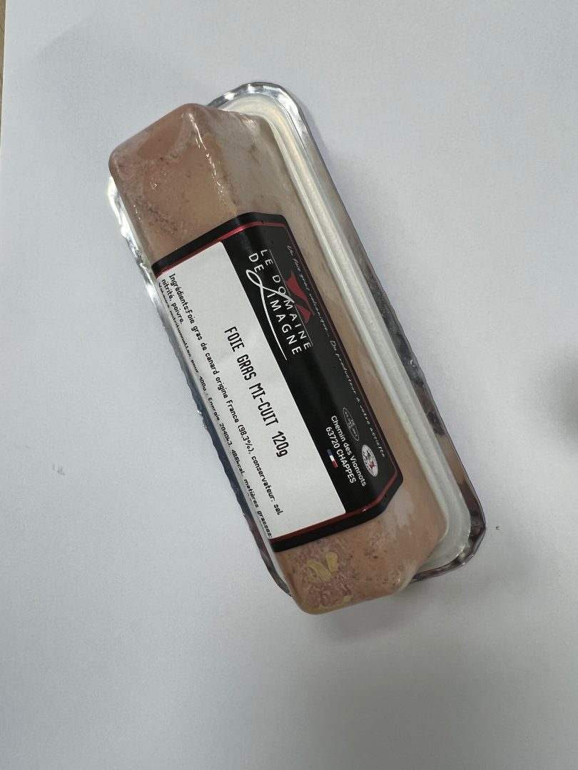 Foie gras mi-cuit 120g Domaine de Limagne : photo du produit rappelé le 25/08/2022