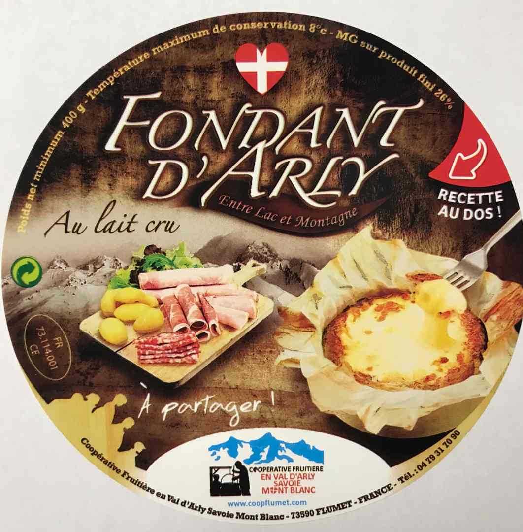 Fondant d'arly, sélection tartiflette Coopérative Fruitière du Val d'Arly : photo du produit rappelé le 13/11/2021