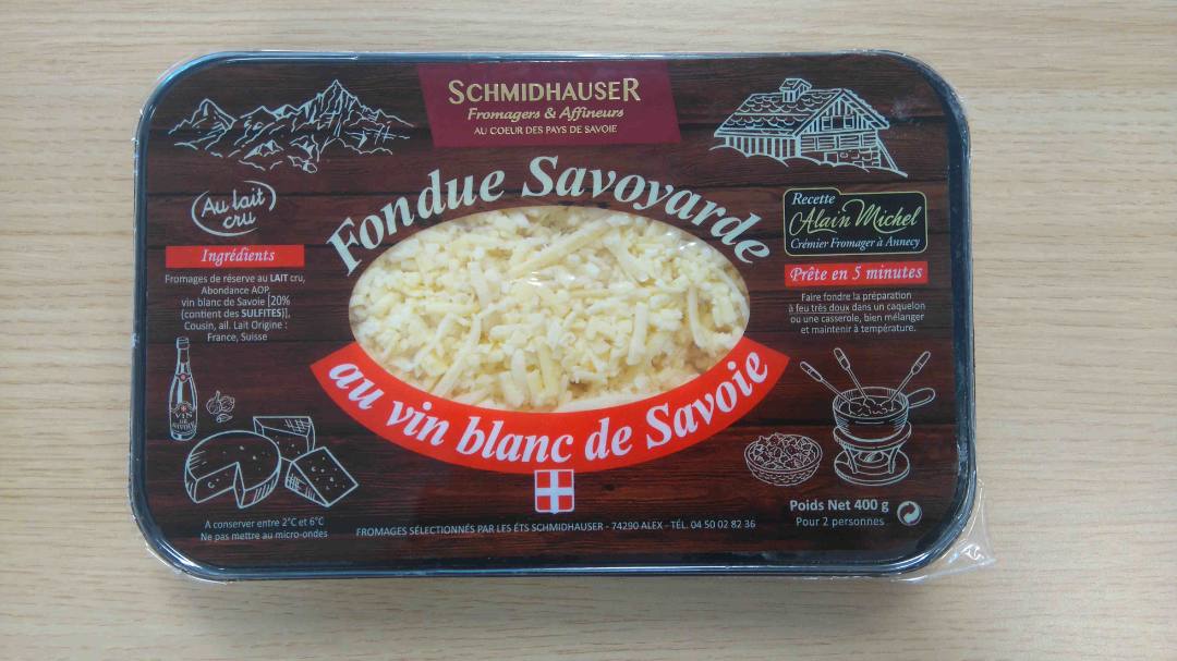 Fondue savoyarde au vin blanc Schmidhauser : photo du produit rappelé le 09/08/2024