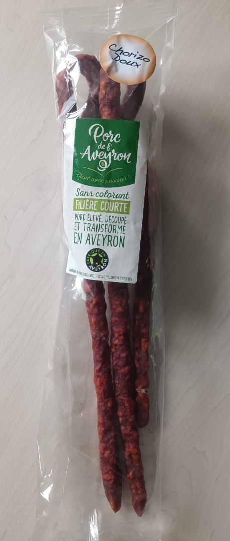 Fouet chorizo doux supérieur Porc Aveyron : photo du produit rappelé le 17/10/2023