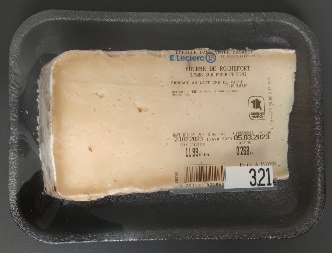 Fourme de rochefort : photo du produit rappelé le 01/03/2023