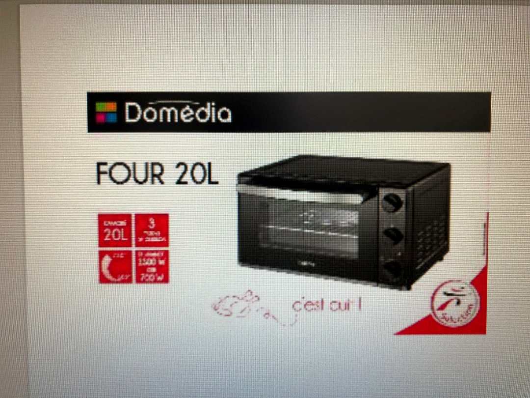 Fours 20l, 38l, 48l Domedia : photo du produit rappelé le 29/09/2023