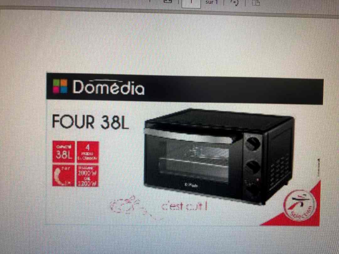 Fours 20l, 38l, 48l Domedia : photo 2 sur 3 du produit rappelé le 29/09/2023