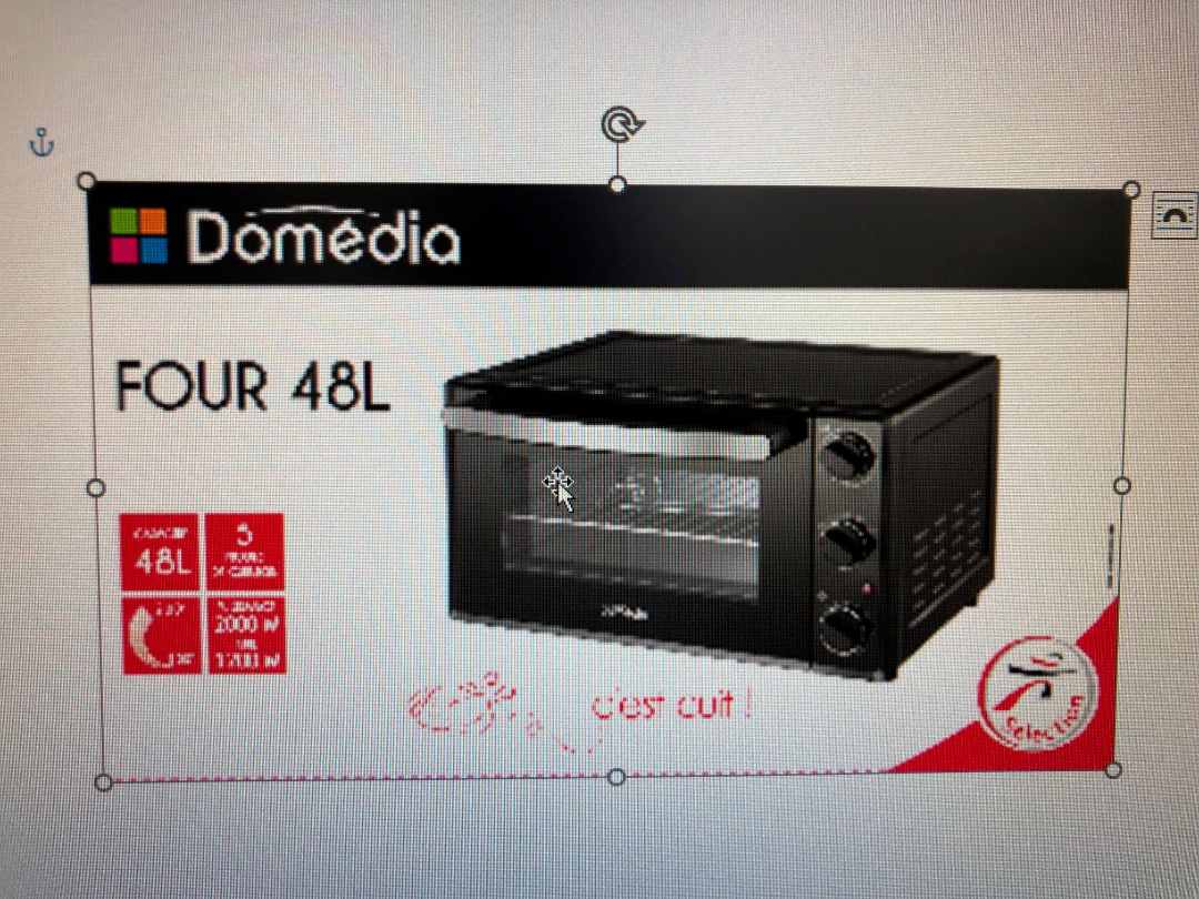 Fours 20l, 38l, 48l Domedia : photo 3 sur 3 du produit rappelé le 29/09/2023