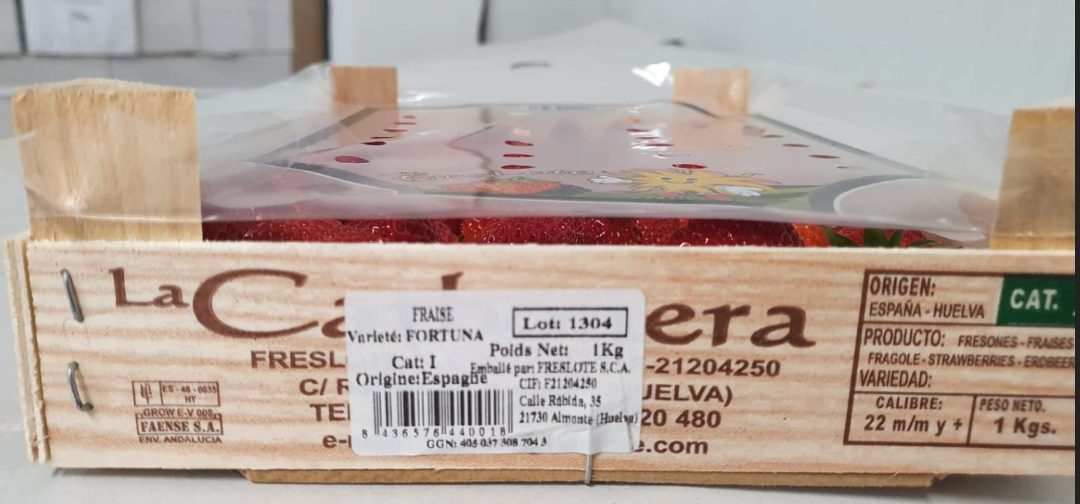 Fraise 1kg freslote categorie 1 Espagne : photo du produit rappelé le 28/04/2021