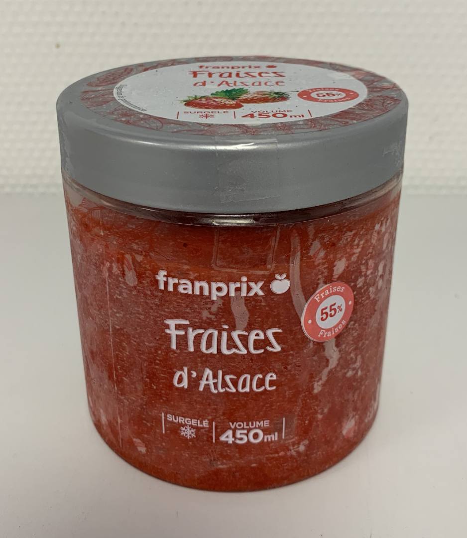 Fraises d'alsace 293g - 450ml Franprix : photo du produit rappelé le 09/11/2021