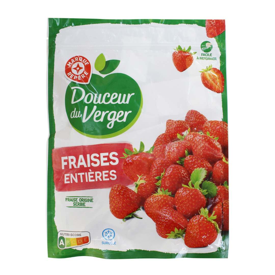 Fraises entières surgelées 650g Douceur du Verger : photo du produit rappelé le 20/06/2025
