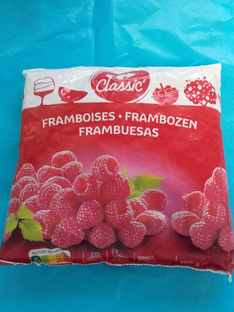 Framboises surgelées 500g Carrefour Classic : photo du produit rappelé le 26/07/2022