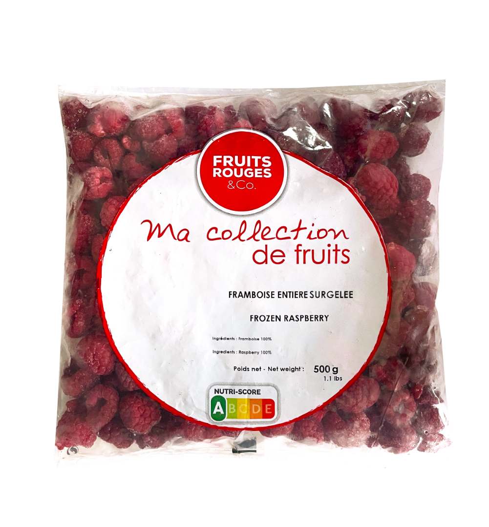 Framboises surgelées 500g Fruits Rouges & CO : photo du produit rappelé le 29/07/2022