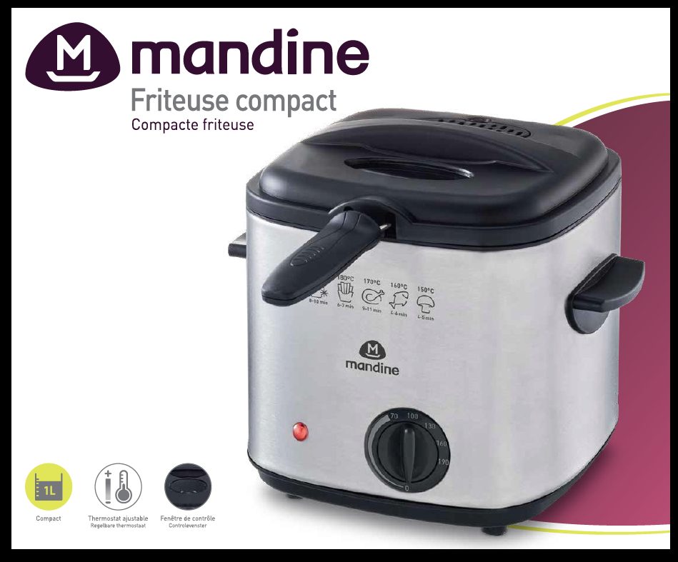 Friteuse compacte Mandine : photo du produit rappelé le 24/12/2024