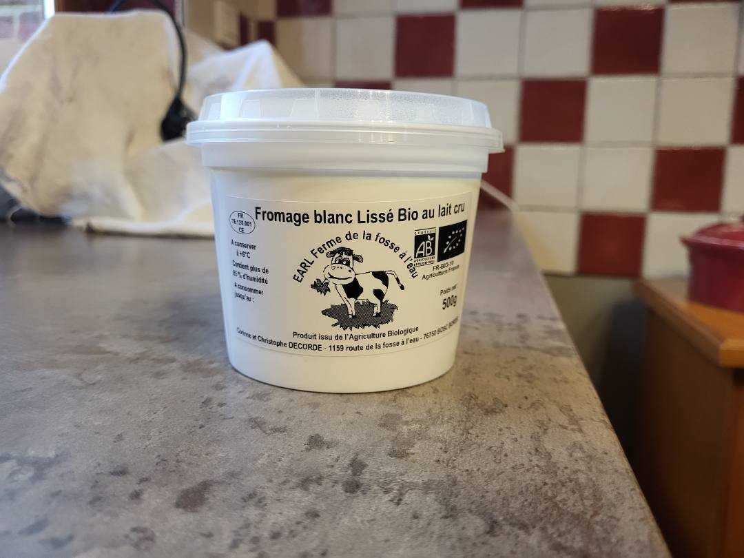 Fromage blanc lissé au lait cru Ferme de la Fosse à l'Eau : photo du produit rappelé le 23/11/2022