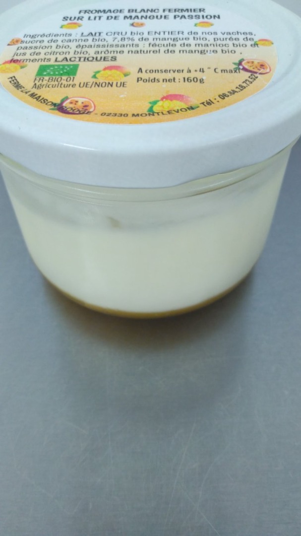 Fromage blanc sur lit de fruit Ferme la Maison Rouge : photo du produit rappelé le 20/05/2026