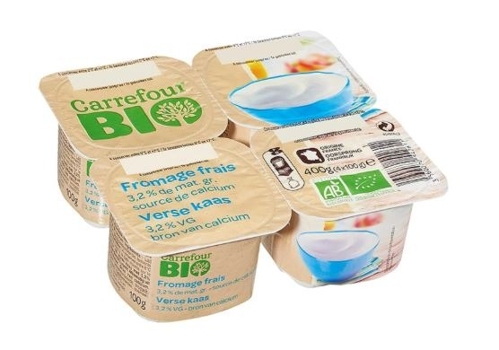 Fromage frais 3,2% de matière grasse Carrefour BIO : photo du produit rappelé le 24/02/2026