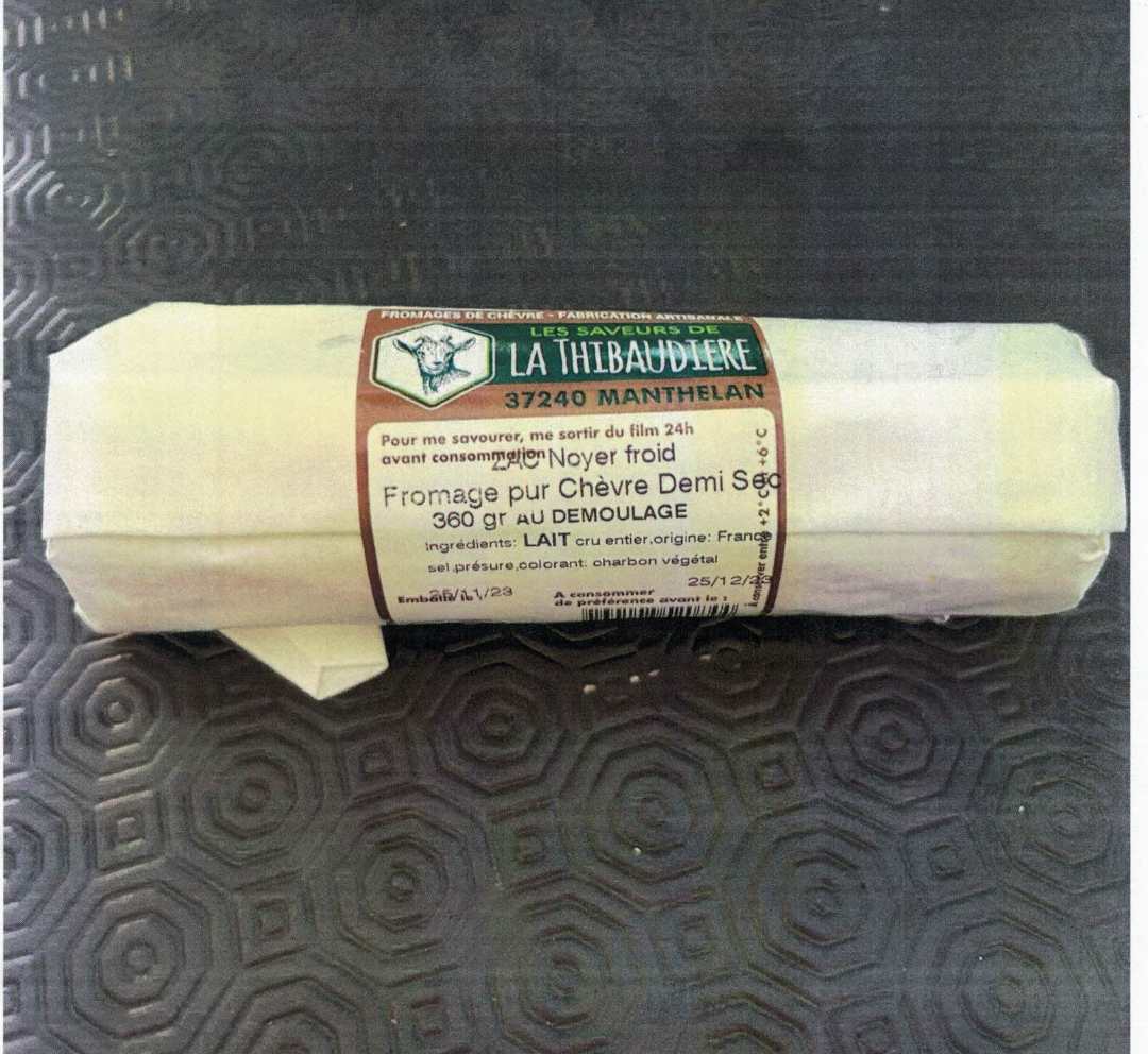 Fromage pur chèvre demi sec 360 gr Les Saveurs de la Thibaudiere : photo du produit rappelé le 25/11/2023