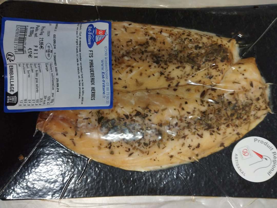 Fts maquereaux herbes Est Friture : photo du produit rappelé le 27/09/2024