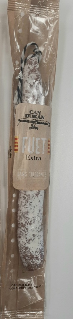 Fuet extra 170g Can Duran : photo du produit rappelé le 28/07/2025