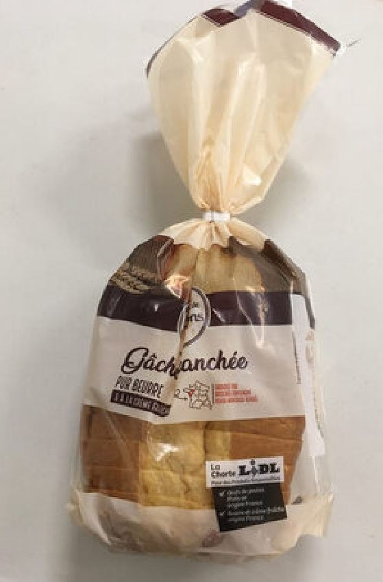 Gâche tranchée Saveurs de Nos Régions : photo du produit rappelé le 19/09/2023