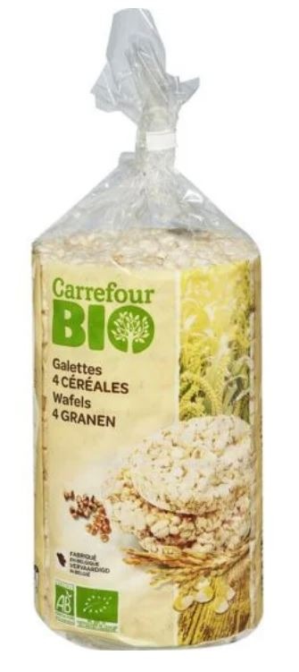 Galettes 4 céréales Carrefour BIO : photo du produit rappelé le 19/10/2022