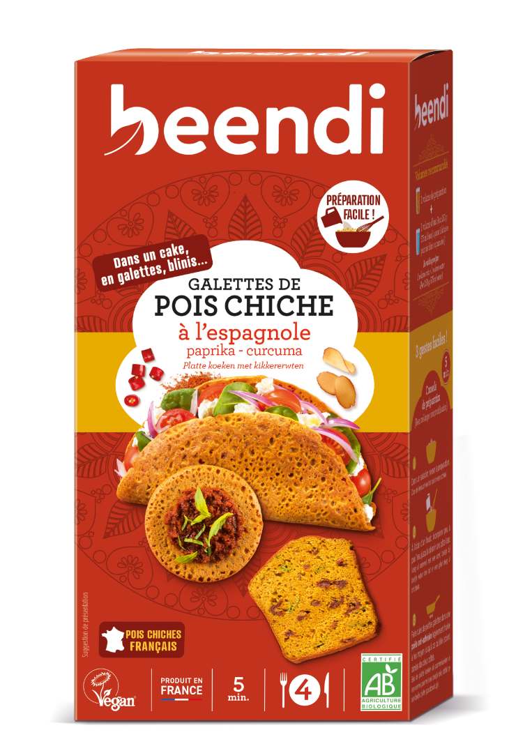 Galettes de pois chiche à l'espagnole Beendi : photo du produit rappelé le 11/09/2025