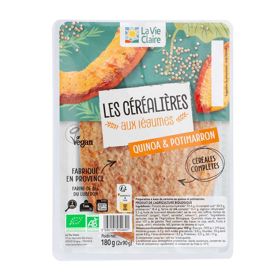 Galettes quinoa/potimarron 2x90g La Vie Claire : photo du produit rappelé le 12/02/2025