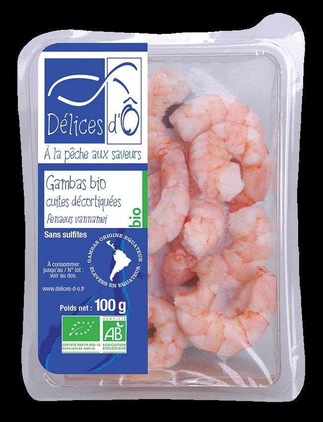 Gambas cuites décortiquées Délices d'Ô : photo du produit rappelé le 29/09/2025