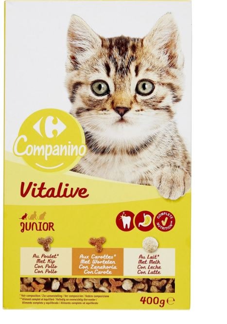 Gamme croquettes chats companino vitalive : photo 3 sur 3 du produit rappelé le 24/12/2024