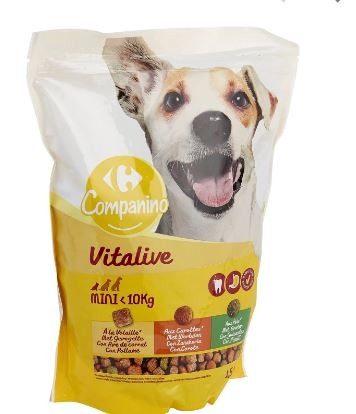 Gamme croquettes chiens companino vitalive : photo du produit rappelé le 24/12/2024