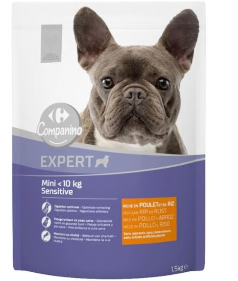 Gamme croquettes chiens et chats companino expert : photo du produit rappelé le 24/12/2024