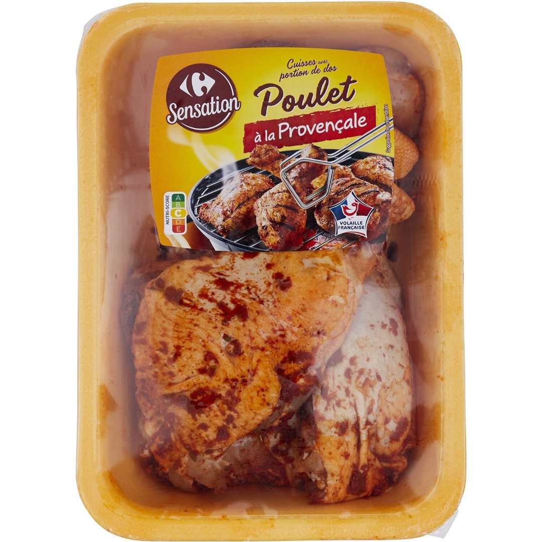 Gamme de cuisse avec portion de dos de poulet Carrefour Sensation : photo du produit rappelé le 30/08/2023