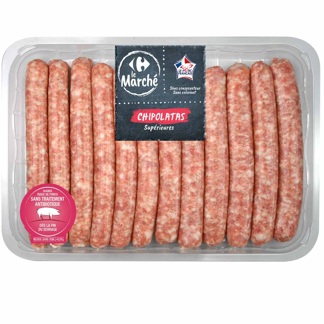 Gamme de saucisserie (chipolatas , merguez et farce) Marque de Carrefour : photo 5 sur 5 du produit rappelé le 27/05/2024