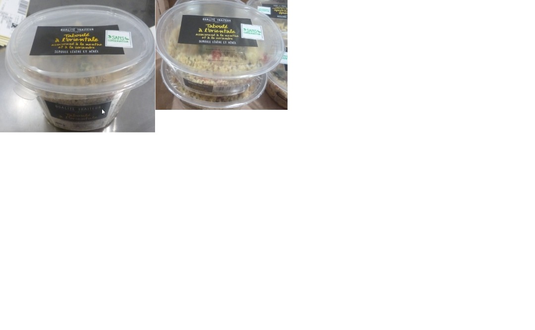 Gamme taboule Qualite Traiteur : photo du produit rappelé le 20/01/2022