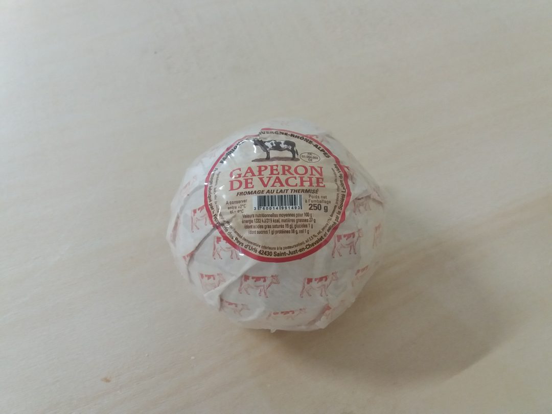 Gaperon de vache 250g lait thermisé de vache Societe Laitiere de Vichy : photo du produit rappelé le 10/02/2023