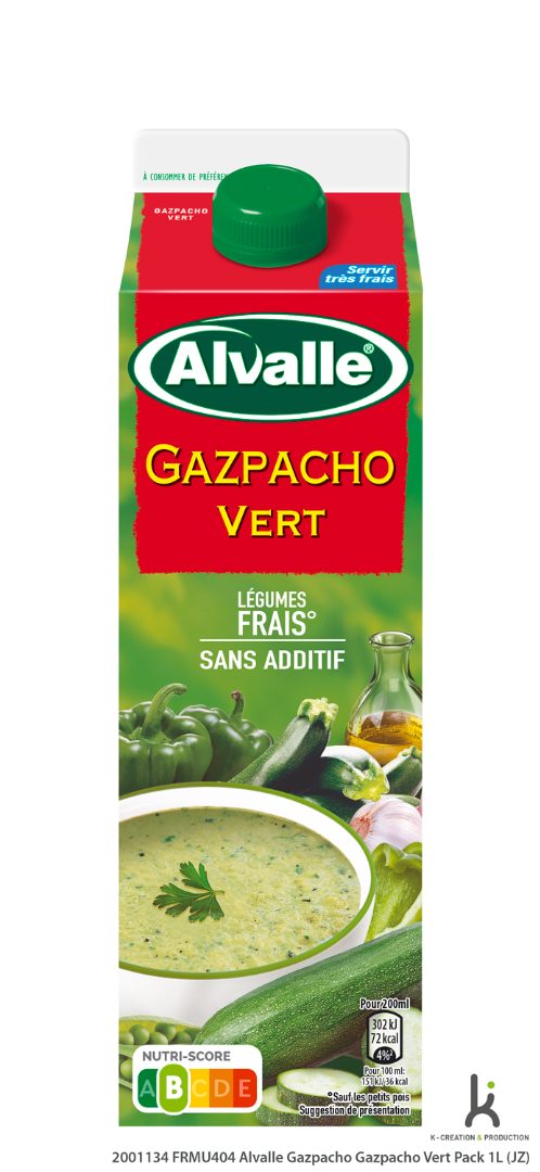 Gazpacho vert, soupe froide de légumes Alvalle : photo du produit rappelé le 24/09/2021