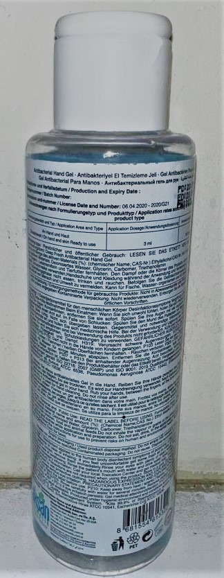 Gel antibactérien deep fresh : photo 2 sur 2 du produit rappelé le 28/09/2022