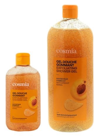 Gel douche gommant aux noyaux d'abricots 250 ml Cosmia : photo du produit rappelé le 05/11/2024