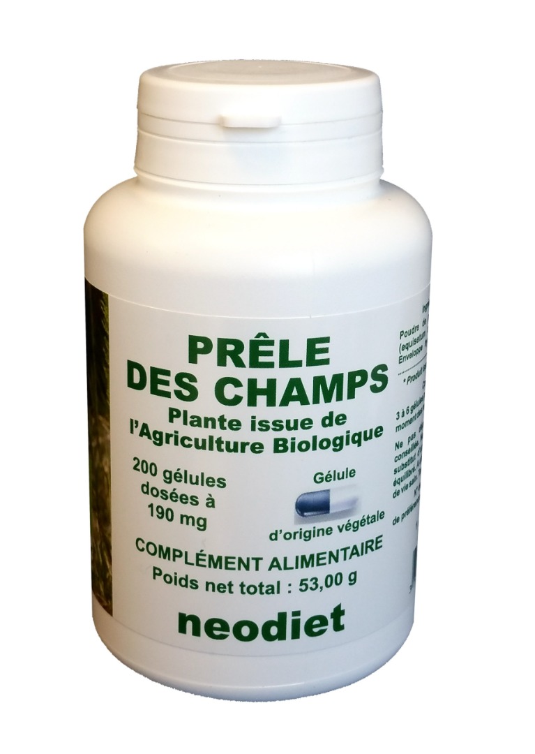 Gélules de prêle des champs biologique 190 mg Neodiet : photo du produit rappelé le 16/12/2025