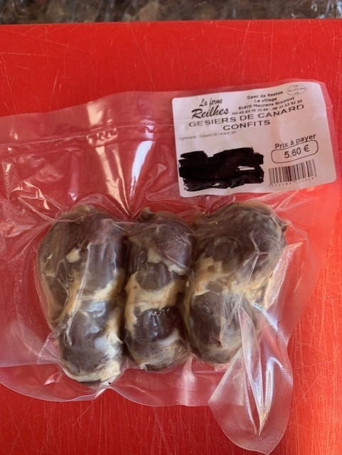 Gesiers de canard confit La Ferme Reilhes : photo du produit rappelé le 15/04/2024