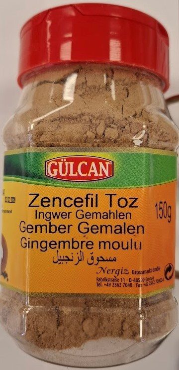 Gingembre en poudre/ground ginger Gülcan : photo du produit rappelé le 15/05/2025