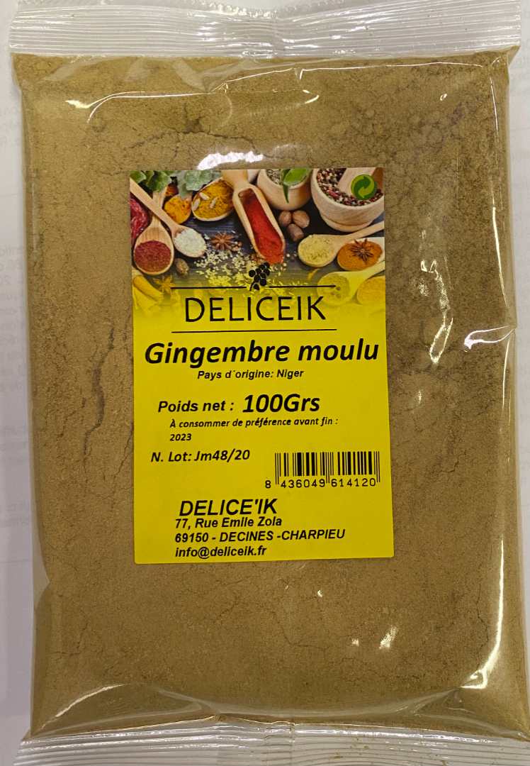 Gingembre moulu 100 gr Delice'ik : photo du produit rappelé le 13/09/2021