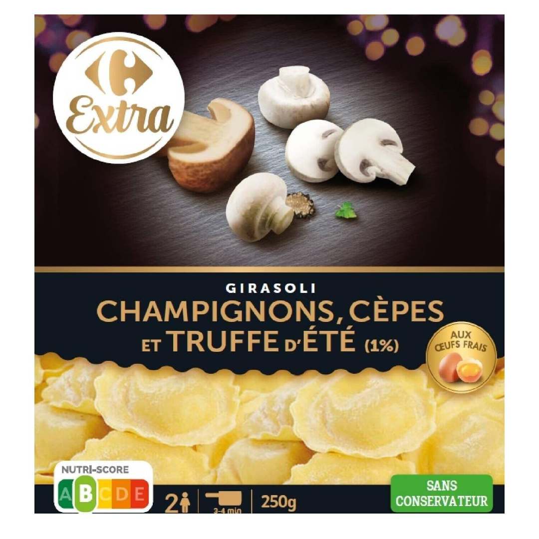 Girasoli champignon truffe/girasoli parmigiano Carrefour Extra : photo du produit rappelé le 11/05/2023