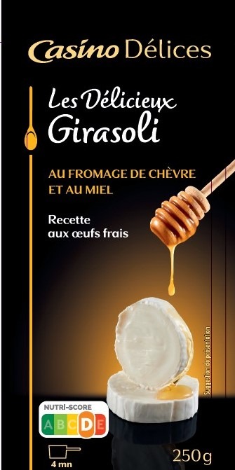 Girasoli chevre miel 250g Casino delices : photo du produit rappelé le 05/12/2023