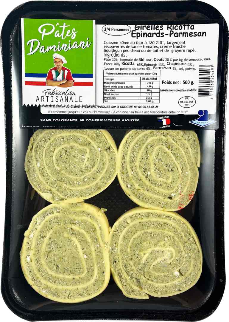 Girelles ricotta epinard parmesan Daminiani : photo du produit rappelé le 09/05/2025
