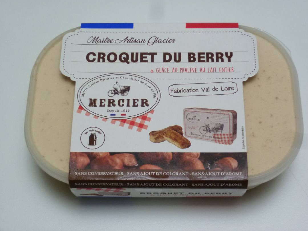 Glace praliné croquet du berry Mercier : photo du produit rappelé le 10/02/2022