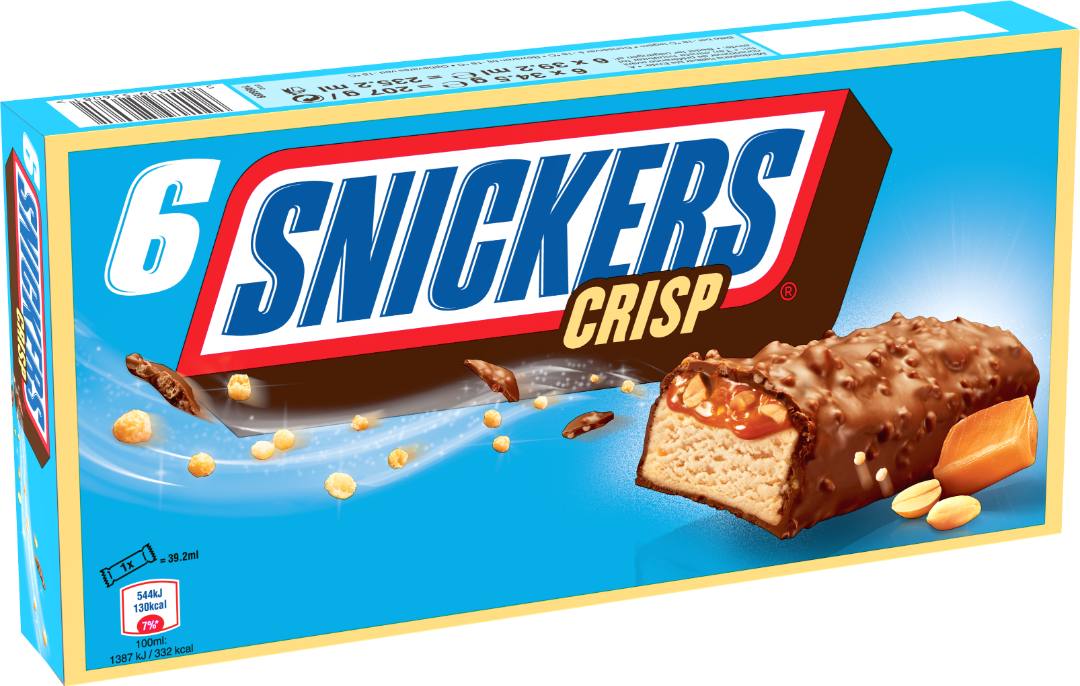 Glace snickers crisp x6 - 235,2 ml : photo du produit rappelé le 22/07/2021