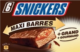 Glace snickers maxi barres x6 - 435 ml : photo du produit rappelé le 22/07/2021