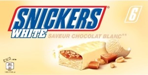 Glace snickers white x6 - 276,6 ml : photo du produit rappelé le 22/07/2021