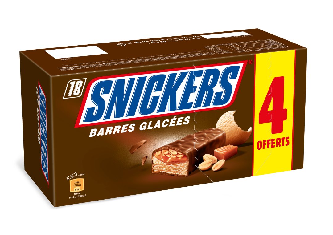 Glace snickers x18 dont 4 offerts : photo du produit rappelé le 22/07/2021